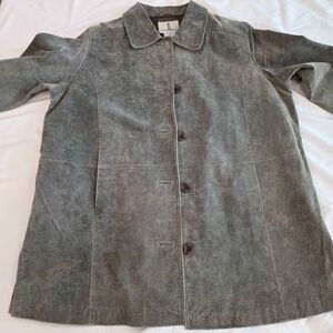 JL Studio Women's Leather Jacket, Sage Green Color, 18W (242)